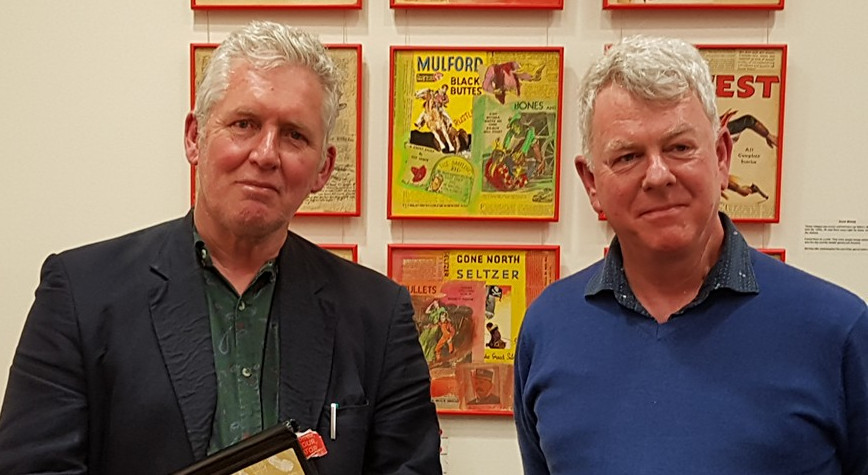 With Anthony Lawrence (left) at the Dangerously Poetic Byron Writers Festival Poetry Prize presentation. Photograph Linda Adair